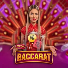 Mega Baccarat slot icon by Pragmatic Play, available at Roby Casino